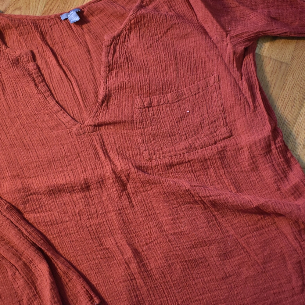 AERIE Red Long Sleeved Top